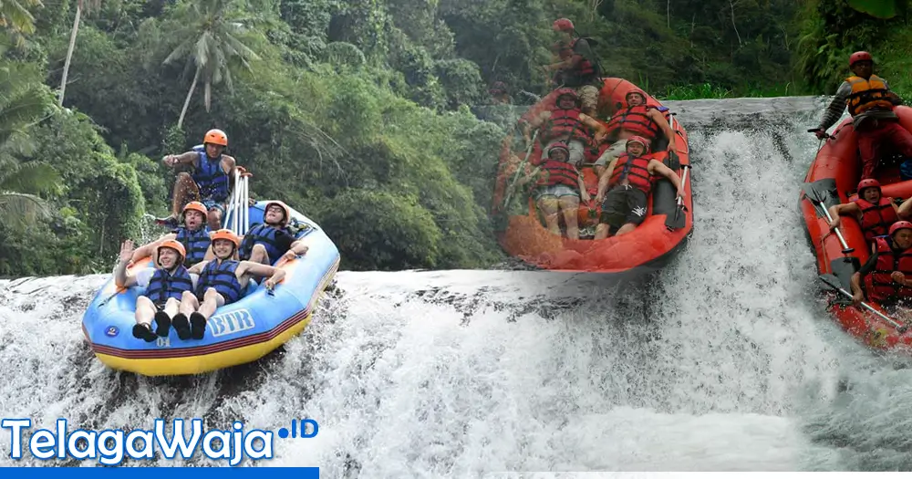 Waterfall drop setinggi sekitar 4 meter Telaga Waja Rafting